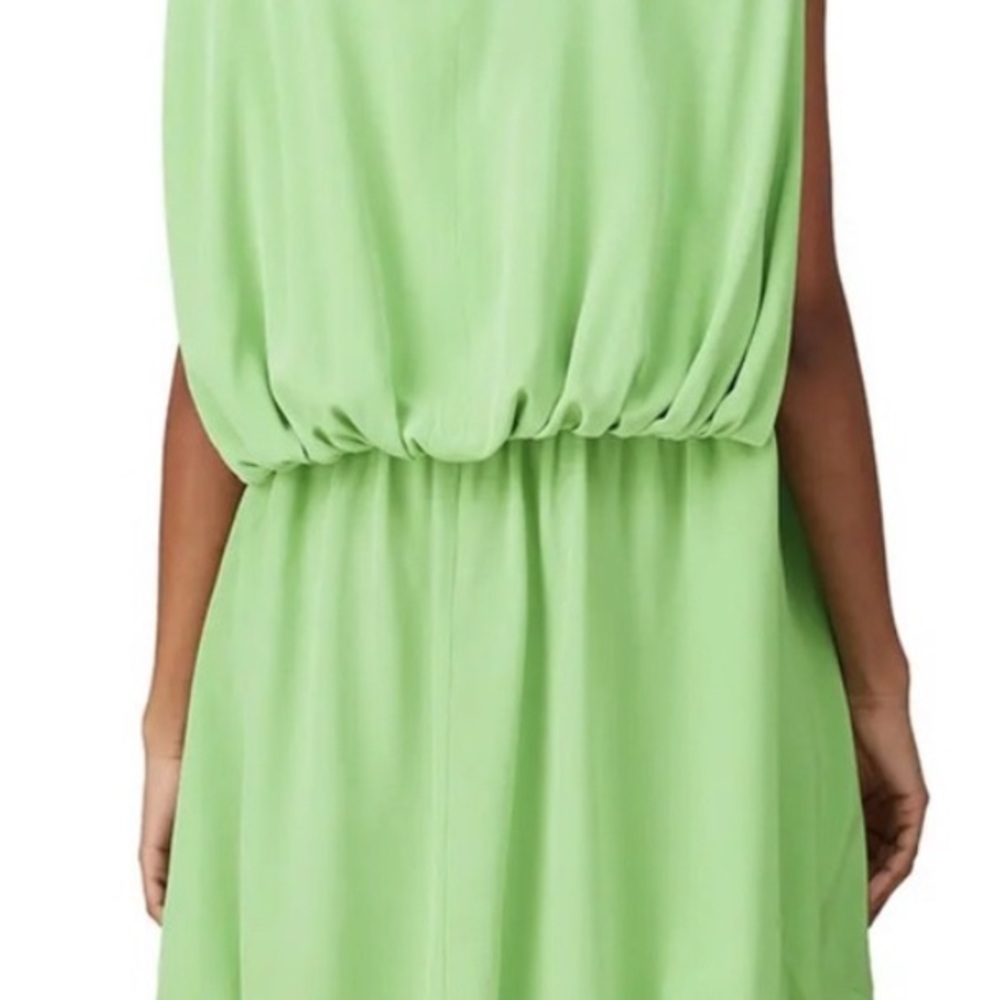 Tibi Mint Silk cape dress, size 10